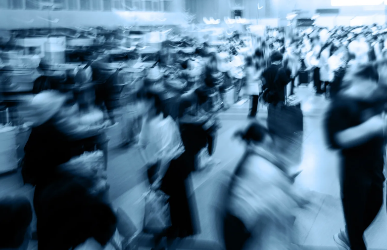 Attendees walking the CardExpos show floor